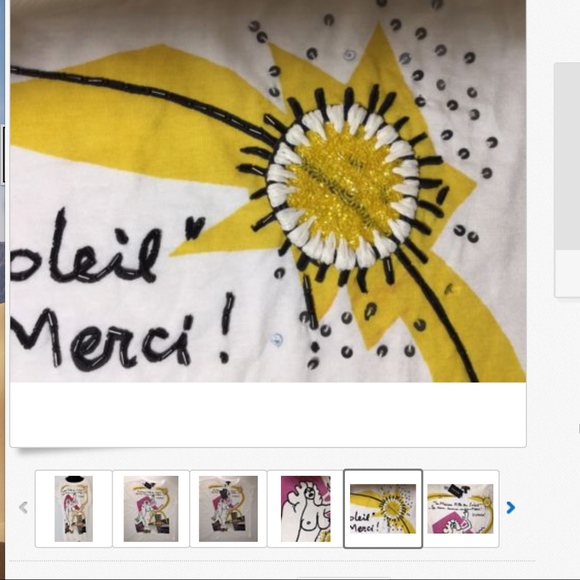 CATHERINE MALANDRINO Pop Art Sequin Beaded Beach Cover Up Tunic⭐ - Picture 3 of 7